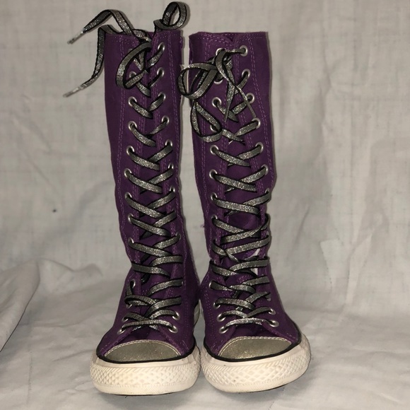 kids purple converse